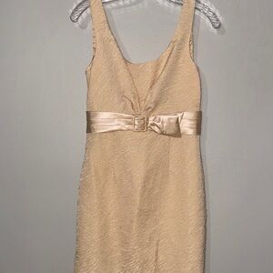 Elegant Cream Dress with Satin Bow